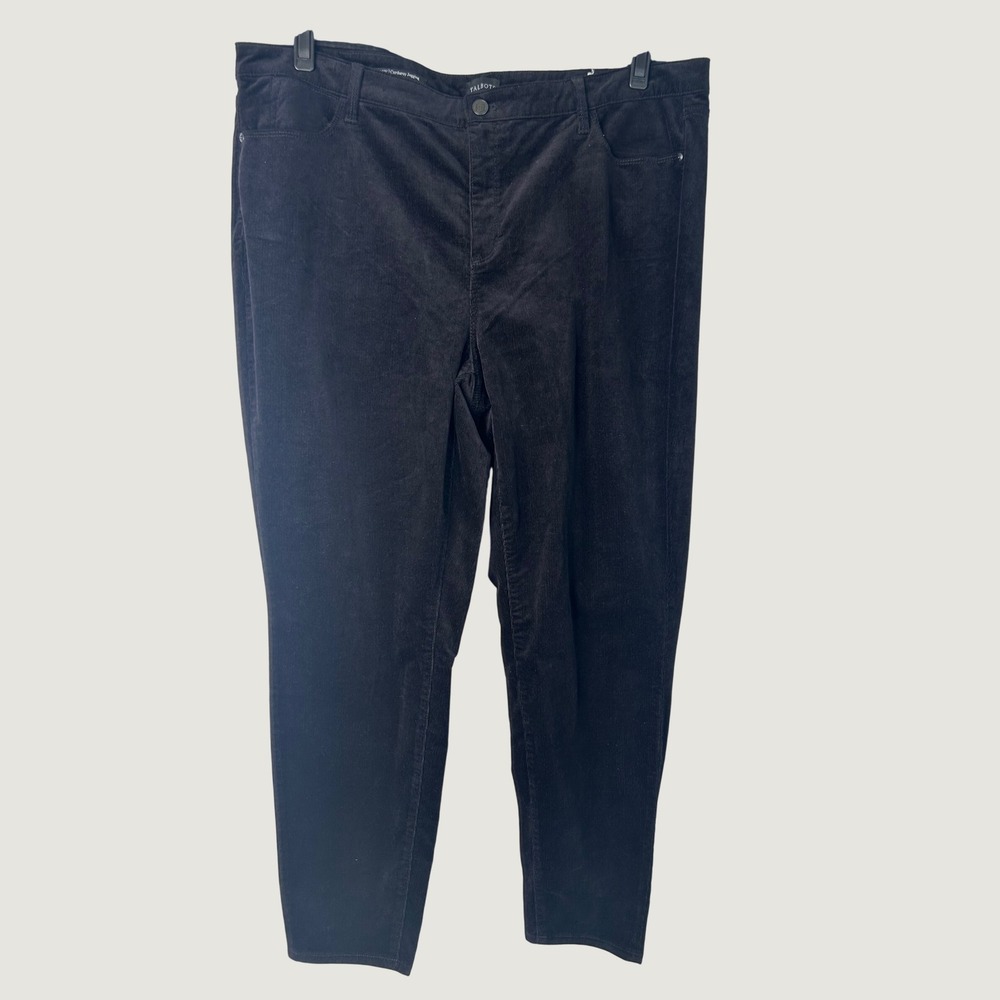 Talbots Corduroy Jegging Womens 20W Black Stretch High Rise Pants Closet Staple